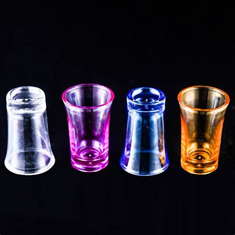 Pwfe 6pcs 35ml Unbreakable Plastic Drinking Glasses Assorted Colored