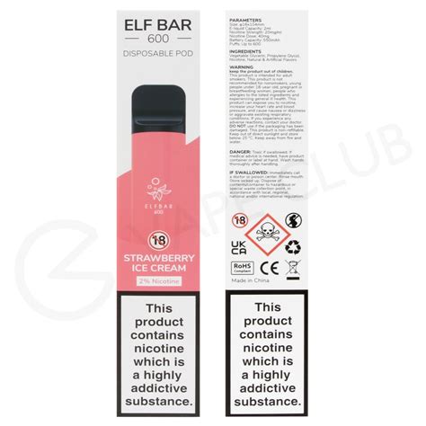 Strawberry Ice Cream Elf Bar Disposable Vape