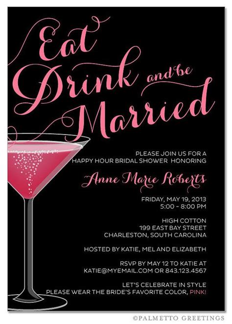 Eat Drink And Be Married Happy Hour Champagne Bridal Shower