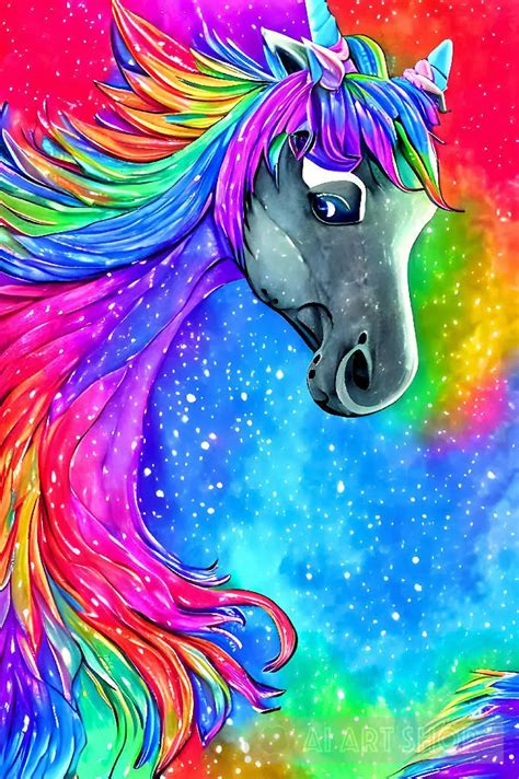 unicorn Head, unicorn, colorful, colorful background, rainbow color...