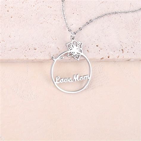 Collier Personnalisé Fleur Naissance Personnalisé En Acier Temu France