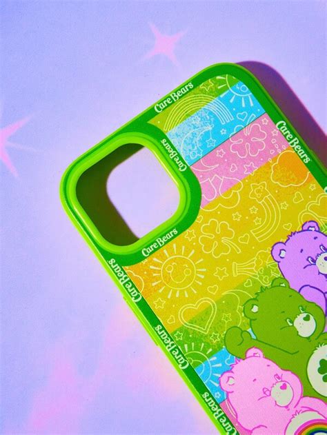 Romwe X Care Bears 1pc Cartoon Bear And Heart Pattern Tpu Phone Case For