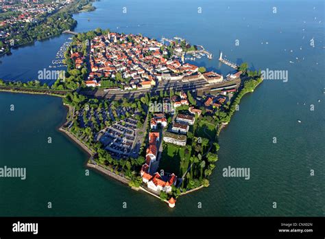 Lindau Island In Evening Light Germany Bavaria Lake Constance