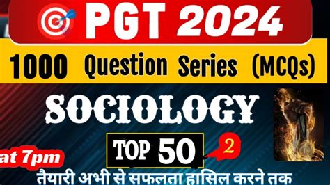 Bpsc Sociology Mcqs Dsssb Up Pgt Up Pgt Stet