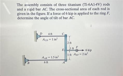 Solved The Assembly Consists Of Three Titanium Ti A V Chegg