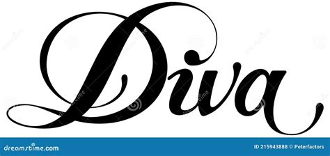 Diva Custom Calligraphy Text Vector Illustration Cartoondealer