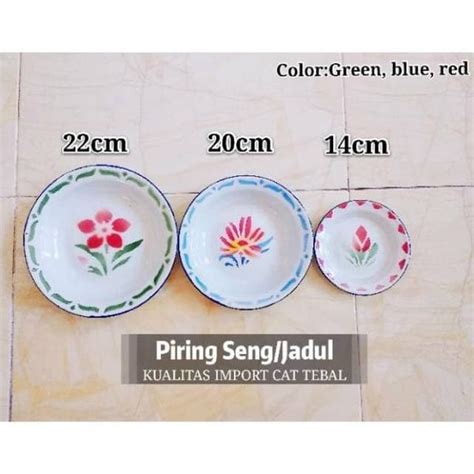 Jual Piring Enamel Cm Cm Cm Kaleng Seng Kembangan Piring Makan