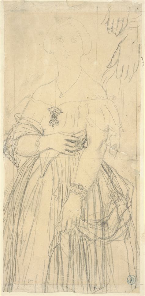 Study For The Dress And The Hands Of Madame Moitessier By Jean Auguste