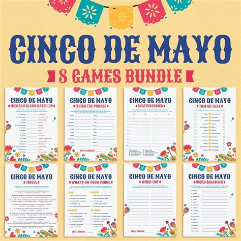 Cinco De Mayo Games Printable Cinco De Mayo Party Game Bundle 5 De Mayo