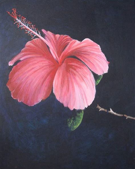 Red Hibiscus Flower Painting