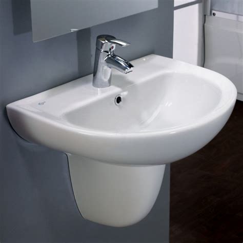 Space Lava Basin Cm With Wall Pedestal Ideal Standard