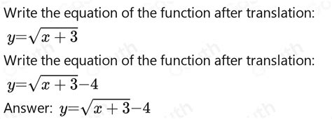 Solved The Graph Of Y Sqrt X Is Translated Units To The Left And