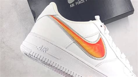 Nike Air Force 1 Low Oversize Swoosh White Orange Review Youtube