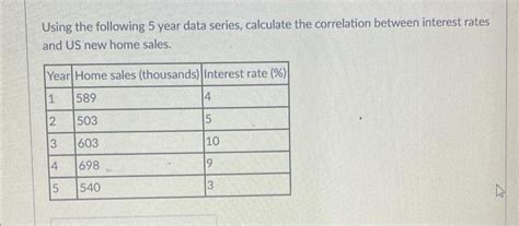 Solved Using The Following 5 Year Data Series Calculate The