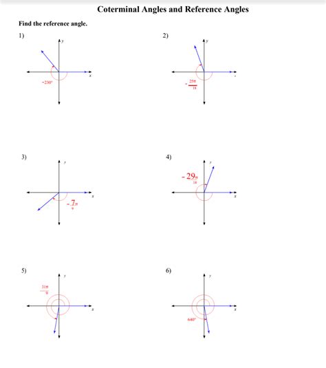 Solved Coterminal Angles And Reference Angles Find The Chegg