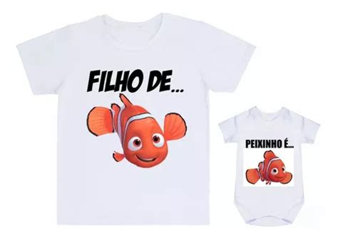 Kit Tal Pai Tal Filho Camiseta Body Filho Peixe Peixinho Mercadolivre