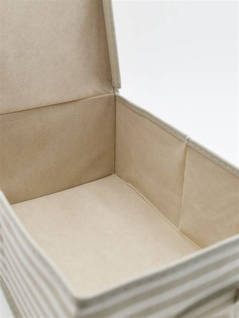 CAJA ORGANIZADORA RAYAS 25X35X16 Cm BEIGE Guapa