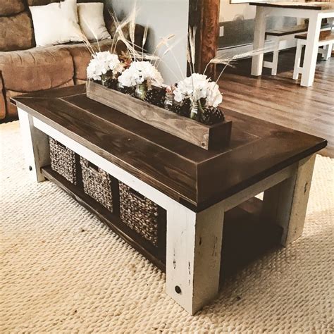 Diy Farmhouse Coffee Table Plans Woodworking Plans Diy Etsy Artofit