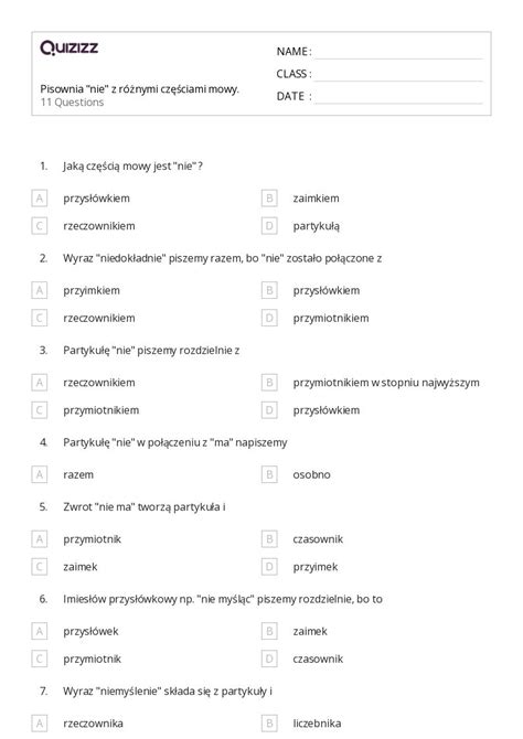 Ponad Zaimki Zwrotne Arkuszy Roboczych Dla Klasa W Quizizz