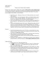 Primary Source Analysis Paper Guidelines 1 Docx HIST AFRO 275 Spring