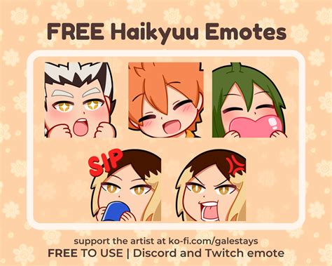 Free Haikyuu Emotes Set 1 Gale S Ko Fi Shop Ko Fi Where