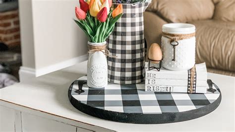 DIY Buffalo Plaid Wood Serving Tray Under 10 Great Friend Or