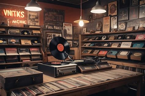 Premium Photo Retro Record Store Studio Nostalgic Vibes For Music Photos