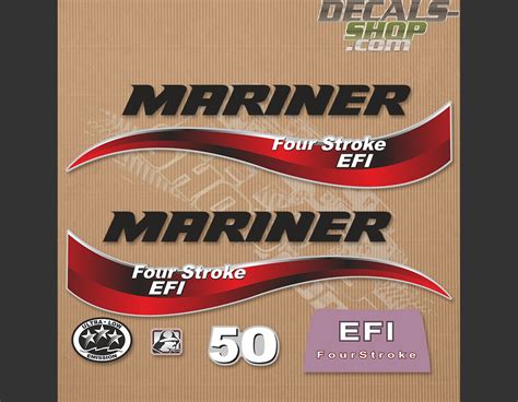 Mariner 50hp Four Stroke Efi 2014 Outboard Decal Kit