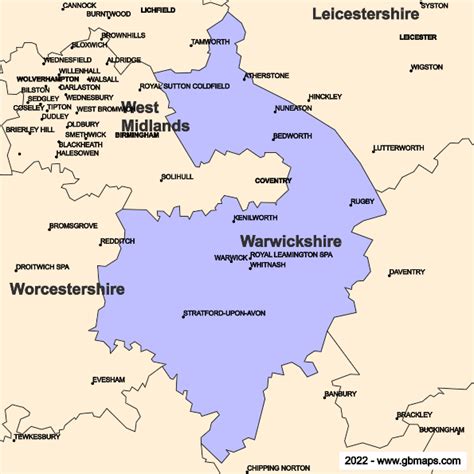 Map Of South Warwickshire Beilul Rochette