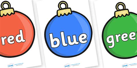 Free Colour Words On Baubles Professor Feito Twinkl