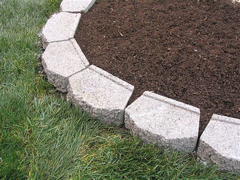 Edging Flower Bed with Concrete Blocks