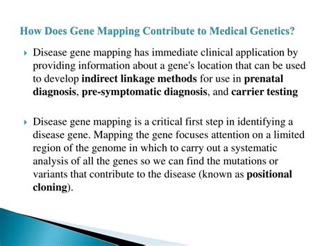 PPT - Human Gene Mapping & Disease Gene Identification PowerPoint Presentation - ID:9398036