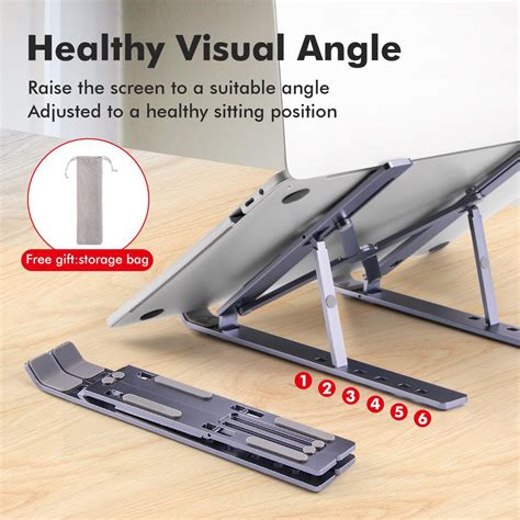 Goojodoq Laptop Stand Aluminum Foldable Position Adjustable Height