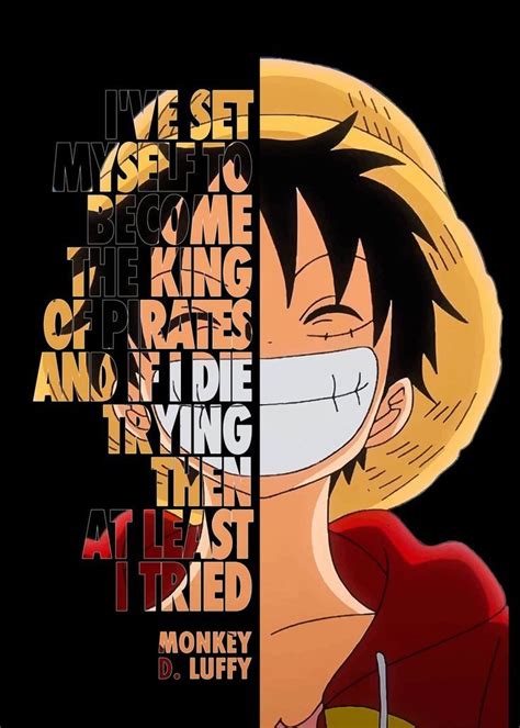 Monkey D Luffy Quote Poster By Designermind Displate In 2021 One