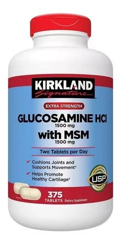 Kirkland Glucosamina Con Msm 1500 Mg Con 375 Tabletas Envío gratis