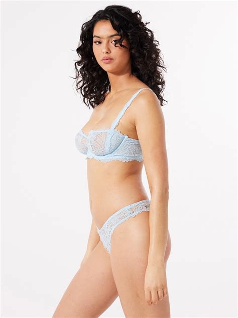 Romantic Corded Lace Unlined Balconette Bra In Blue Savage X Fenty Spain