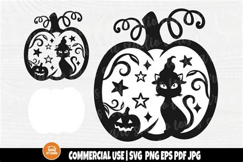 Black Cat Svg Halloween Svg Pumpkin Svg Spooky Svg