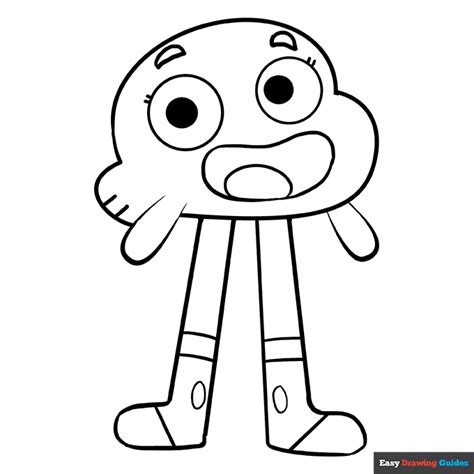 Darwin Watterson From The Amazing World Of Gumball Coloring Page Easy