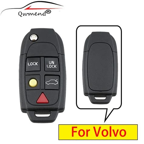 QWMEND For Volvo Key 5 Buttons Smart Car Key Shell For Volvo XC70 XC90