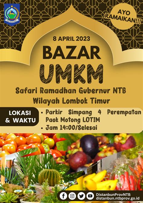 BAZAR UMKM DALAM RANGKA SAFARI RAMADHAN GUBERNUR NTB 1444 HIJRIAH