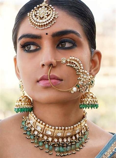 Indian Nose Ring Nathkundan Tribal For Pierced Nose Etsy Bridal