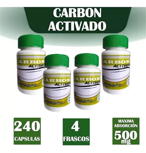 Carbon Vegetal Activado Frascos Unidad A Cuotas Sin Inter S