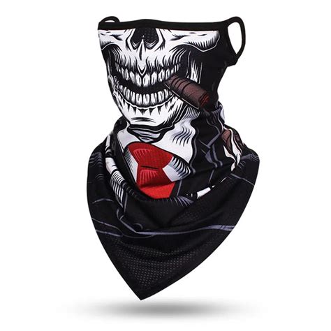 Bufanda De Cara De Calavera Unisex Bandana Con Bucles Para Las Orejas