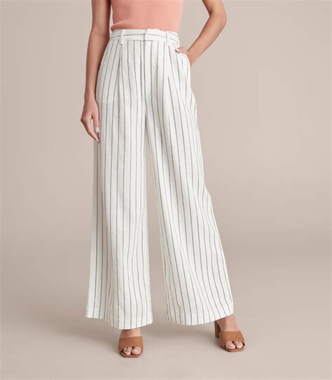 Preview Linen Blend Pinstripe Wide Leg Trousers Target Australia