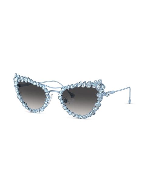 Swarovski Crystal Embellished Clip On Frame Sunglasses Farfetch