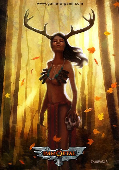 Immortal Deer Woman Card Game Illustration By David Sanhueza On Artstation At