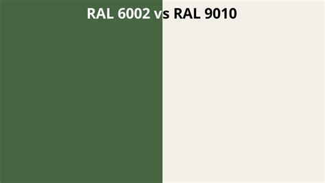 RAL 6002 Vs 9010 RAL Colour Chart UK