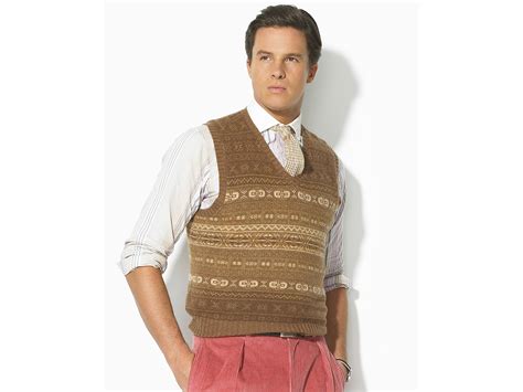 Ralph Lauren Polo Cotton Cashmere Fair Isle Sweater Vest In Brown For Men Multi Lyst