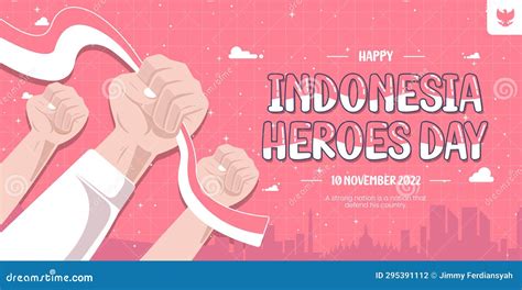 Hari Pahlawan Nasional Means Happy Indonesian National Heroes Day Stock