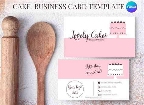 Cake Business Card, Bakery Business Cards Template, Baking Business ...